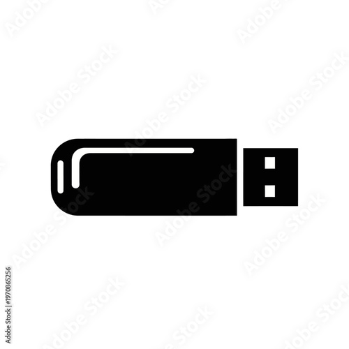 Black USB flash drive icon.