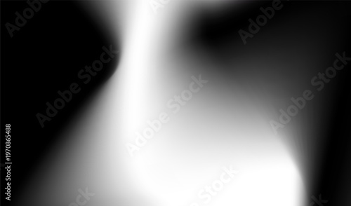 Black and White Fluid Mesh Gradient. Artistic Blurred Ink and Light Concept. Seamless Monochrome Silk Texture Transition. Fluid Abstract Ghostly Shape Background. Grayscale Presentation Canvas

