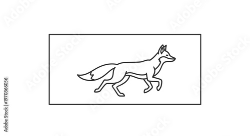 Running Fox Line Art Illustration