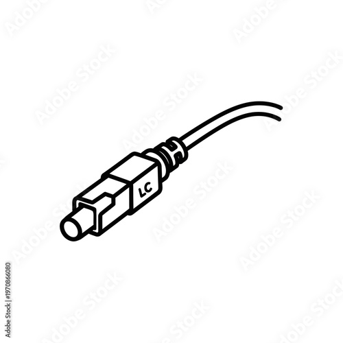 Fiber Optic Cable Connector Closeup.