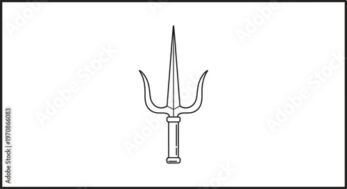 Sai Weapon Icon, Traditional Martial Arts Tool, Japanese Samurai Sword Symbol
