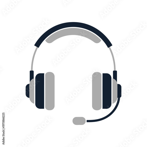 Headphones with Microphone and Ear Pads.