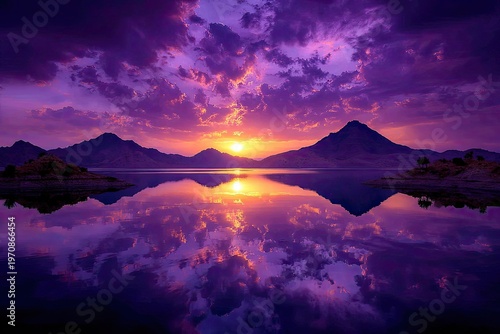 sunset in the mountains