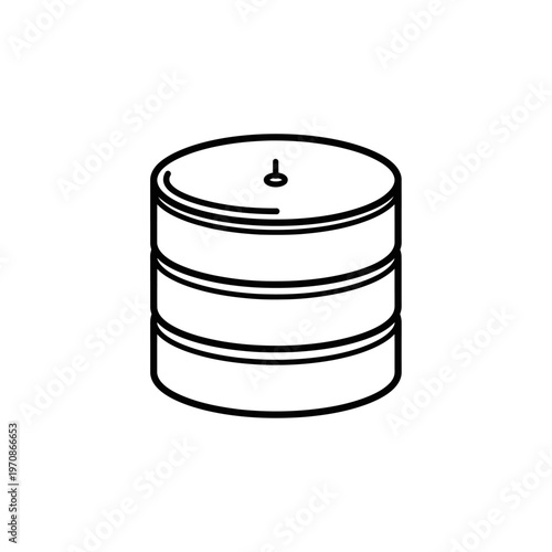 Simple line drawing of a barrel.