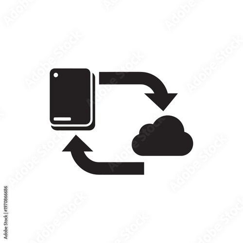 Smartphone syncing with cloud storage.