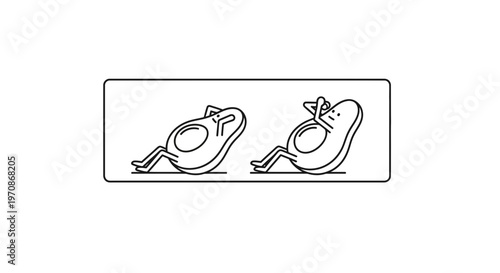 Funny Avocado Doing Sit-ups, Healthy Lifestyle and Fitness Concept