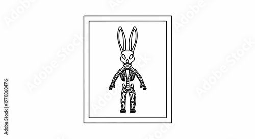 Cyberpunk Rabbit Skeleton Character Design