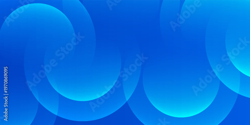 Abstract Blue Gradient Background with Glowing Overlapping Circular Waves