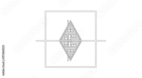 Diamond Shaped House Plan Blueprint
