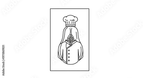 Chef Hat and Uniform Outline - Professional Culinary Icon