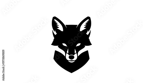 Creative negative space fox silhouette logo vector design