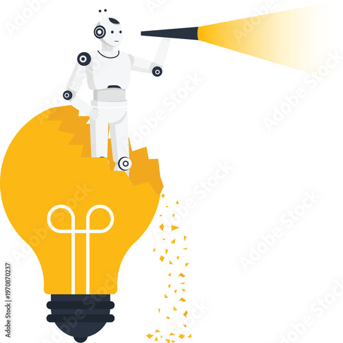 White robot digital clock time management artificial intelligence automation technology future concept business efficiency deadline schedule modern design productivity solution.