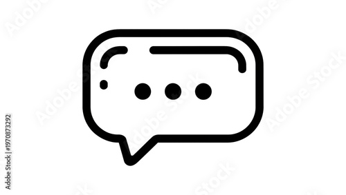 Black outline speech bubble, three dots indicating message continuation