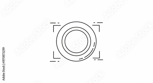 Abstract Circular Target Focus Icon with Geometric Aiming Lines