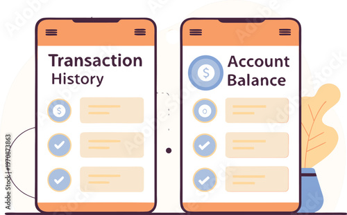 Finance Mobile App Dashboard with Charts and Balance Overview in Clean Modern Interface Style. Digital Banking and Financial Management Concept for Business and Technology Projects.