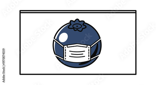 Blueberry Wearing Medical Face Mask - Healthy Food Concept