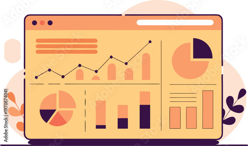 Finance Mobile App Dashboard with Charts and Balance Overview in Clean Modern Interface Style. Digital Banking and Financial Management Concept for Business and Technology Projects.