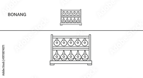 Bonang Gamelan Instrument - Traditional Indonesian Percussion Ensemble