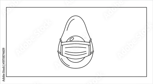 Avocado Wearing a Face Mask - Healthy Food Protection Concept