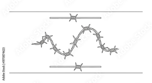 Barbed Wire Abstract Design - Danger, Security, Boundary, Protection, Restriction