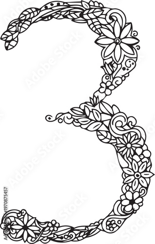 Beautiful English number design and style 3