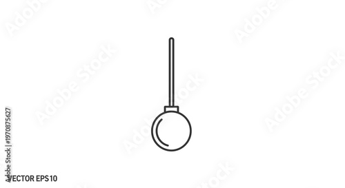 Simple line icon of a pendulum, physics, science, education, swing, oscillation, time concept