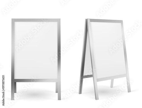 Pavement sign, blank sidewalk advertising stand