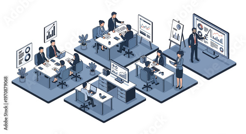 Business team, office workers, corporate people, meeting, brainstorming session