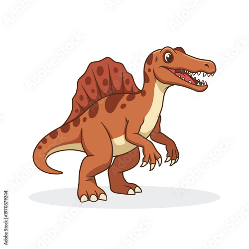Cartoon Spinosaurus Dinosaur Predator Character Illustration