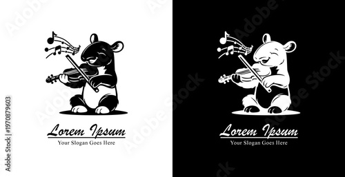 Logo design in the form of a tapir playing the violin