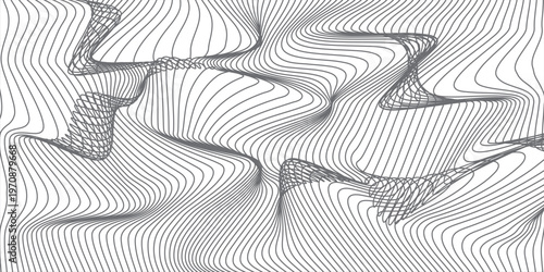 Abstract wave element for design. Digital frequency track equalizer. Stylized line art background. Vector