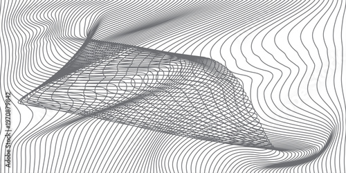 Abstract wave element for design. Digital frequency track equalizer. Stylized line art background. Vector