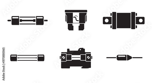 PrintAutomotive blade fuse icon black vector silhouette for car circuit protection
