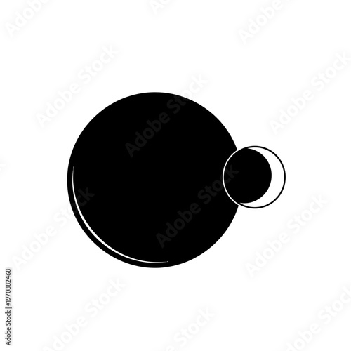 Abstract Celestial Bodies Eclipse Graphic Representation.