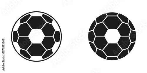 Minimalist vector illustration of a classic soccer ball in monochrome, ideal for sports branding, apparel design, educational materials, and digital marketing projects.