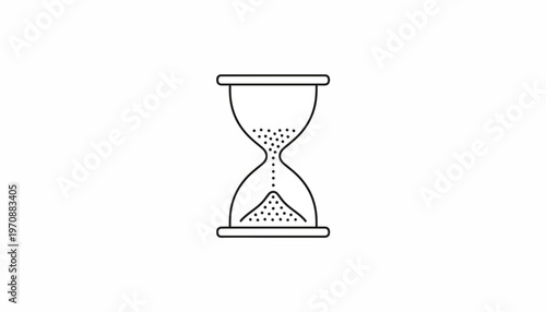 Hourglass Icon, Time Passing, Sand Flowing, Countdown, Deadline Concept, Minimalist Design