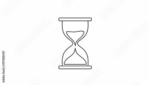 Hourglass Silhouette Icon, Sand Timer Symbol, Time Passing Concept, Countdown Clock