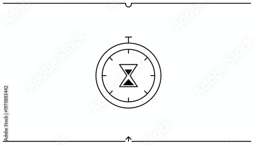 Hourglass Stopwatch Icon, Time Passing Concept, Countdown Timer Symbol
