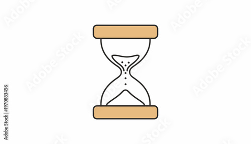 Hourglass Timer Icon, Sand Flowing, Time Passing Concept