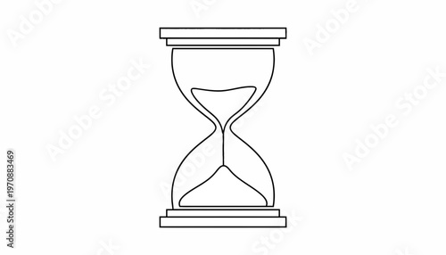 Hourglass with flowing sand, symbol of time passing, vintage timer, countdown concept