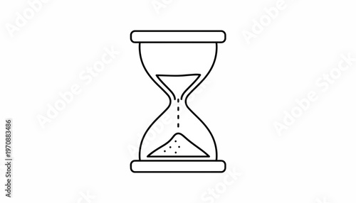 Hourglass with Sand Flowing, Symbol of Time Passing, Deadline, and Urgency