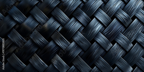 Dark blue woven texture close-up