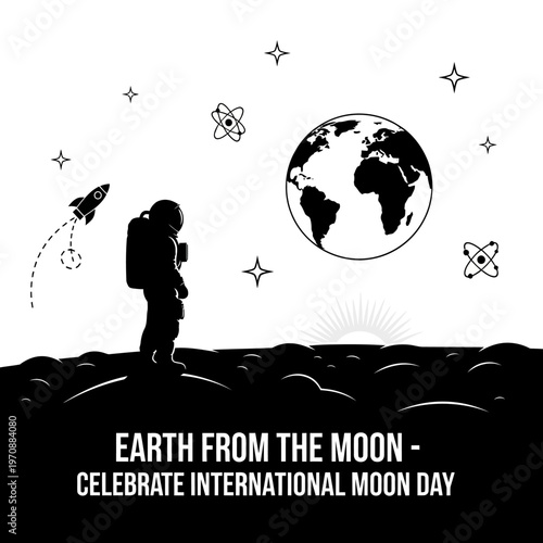 Astronaut standing on the moon surface.