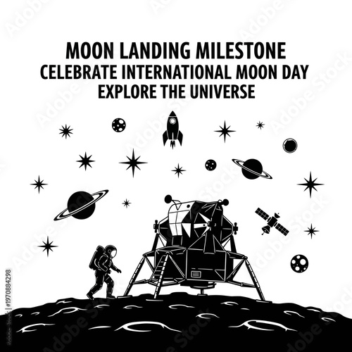 Astronaut Walking on Moon Surface Alone.