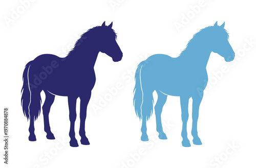 Elegant horse silhouette vector, a majestic equine illustration for equestrian branding. Dynamic stallion and mare outlines, perfect for logo design and animal-themed projects.
