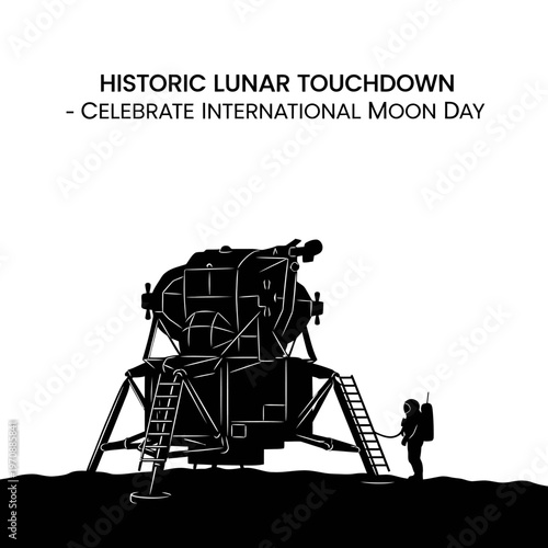 Lunar Module on Moon Surface Exploration.