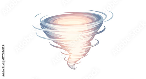 Dynamic Tornado Vortex Vector Illustration of a Powerful Weather Phenomenon, Abstract Swirling Wind Graphic for Climate Change Concepts and Natural Disaster Warnings