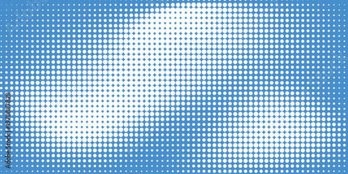 Seamless background pattern of evenly spaced white plus symbols of different sizes and opacity. Vector illustration on blue background with stars