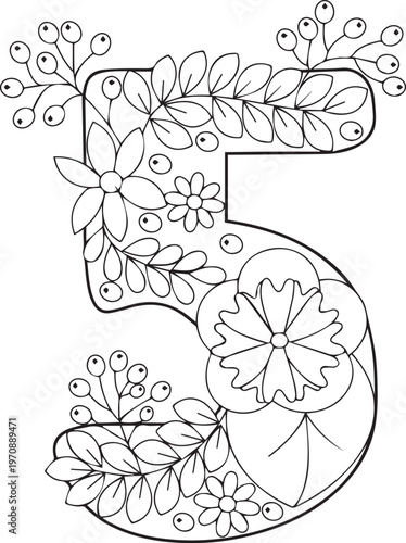 Beautiful English number design and style 5