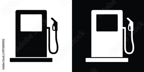 Gas station icon silhouette vector, Fueling station, Gas fuel pump icon vector